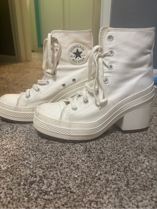 Converse Shoes - Converse White Platform Lace-Up Heeled Boots